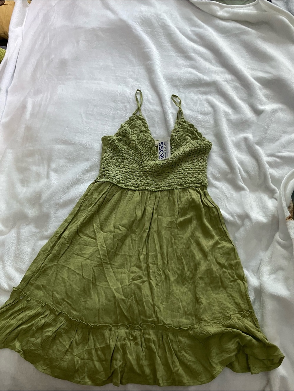 Olive Green Boho Spaghetti Strap Sundress
